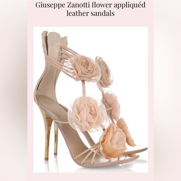 Giuseppe Zanotti Organza Flower Appliqué Heels – Size 37 - Picture 4 of 9
